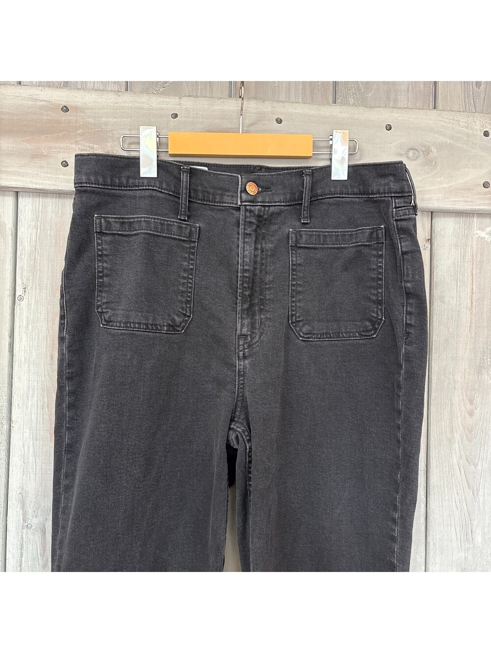 Gap ’70s Flare High Rise Jeans Size 14 Tall | Dark Wash Stretch Denim - Picture 2 of 6
